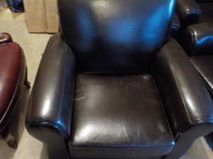 Leather Look Chair with Cushion ve...