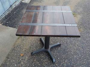 IndoorOutdoor 24 sq Wood Top Tabl...