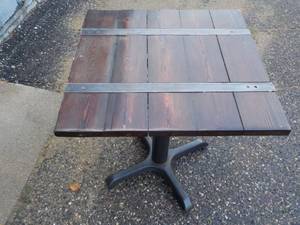 IndoorOutdoor 24 sq Wood Top Tabl...