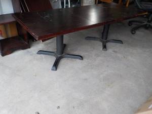 Coffee Table Wood Top metal base 5...