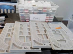 Covered Tub of Beads in Individual ...