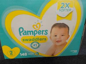 Box of Pampers Swaddlers 12-18 lbs....
