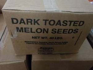 40 lb. Box Dark Toasted Melon Seeds...