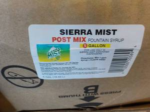 5 Gallon Sierra Mist Post Mix Syrup...