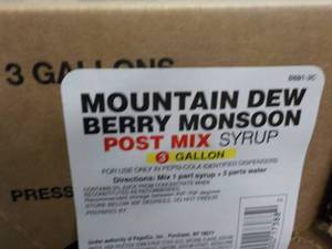 3 Gallon Mountain Dew Berry Monsoon...