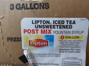 3 Gallon Lipton Iced Tea Unsweetene...