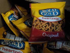 1 Case of 104 Heartzels Pretzels...