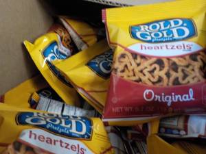 1 Case of 104 Heartzels Pretzels...