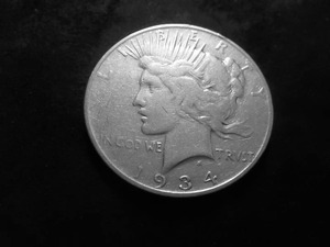 1934 D Double Die Silver Peace Dollar