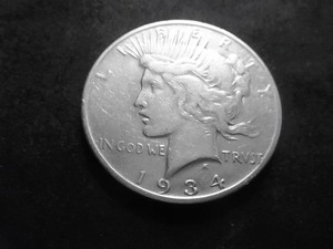 1934 S Silver Peace Dollar
