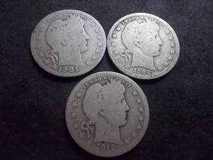 1901, 1908 D, 1912 Barber Quarters