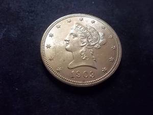 1903  10 Dollar Liberty Head Eagle .48375 Oz. Pure Gold