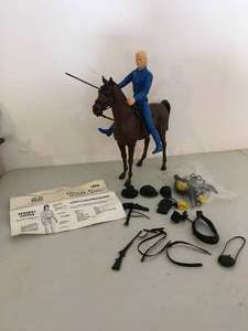 lot 60 image: Vintage Marx General Custer Action Figure with Thunderbolt Horse