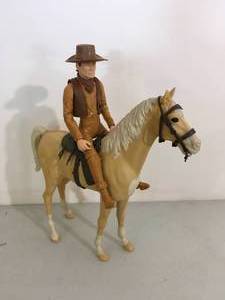 lot 62 image: Vintage Marx Johnny West Action Figure with Thunderbolt