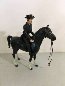 lot 64 image: Vintage Marx Sam Cobra Action Figure with Black Thunderbolt Part of Johnny West Set