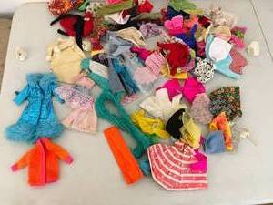 lot 111 image: Lot of Vintatge Doll Clothes Most Fit Barbie