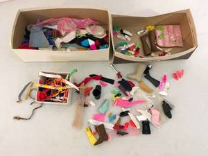 lot 137 image: Lot of Vintage Doll Shoes Gloves and Other Doll Accessories Most Barbie size