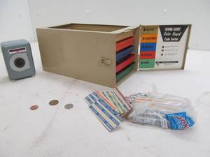 Coin sorter, paper rolls, safe