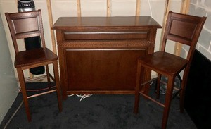 lot 163 image: Wooden Bar and Stools