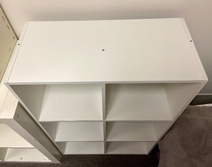 lot 117 image: White Wood Storage Shelf