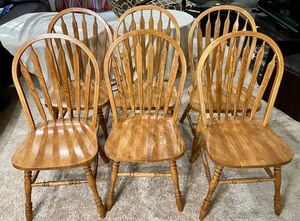 lot 124 image: Set of 6 Wood Kitchen Chairs