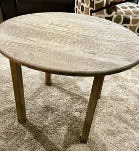 lot 127 image: Small Raw Wood Round Table