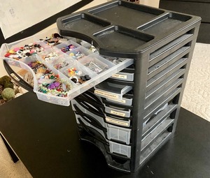 lot 143 image: Awesome Jessware Crafting Organizing Chest w Supplies