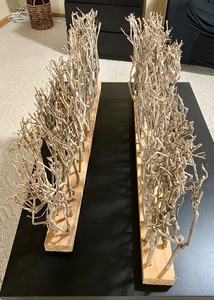lot 148 image: Pair Rustic Mantle Pieces Home Decor - Branches on Wood Base