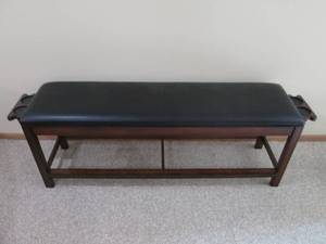 lot 3 image: Pool Bench With Cup Holders On Each...