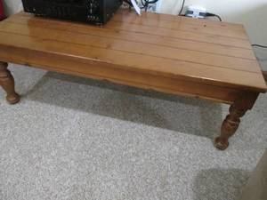 lot 8 image: Solid Wood End Table 43.25X23.5X1...