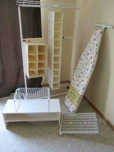 lot 13 image: Storage Cart On Wheels, Ironing Boa...