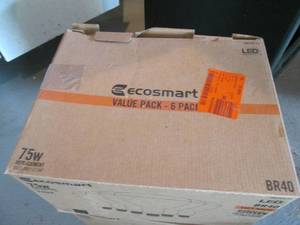 lot 140 image: EcoSmart 75W (6PK.) BR40 LED Bulbs...