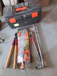 lot 151 image: Plastic Tool Box & Tools See Photo...