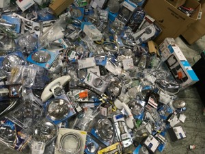 Assorted mix Gaylord with shower heads plumbing and more See pics