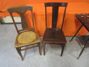 Vintage Table wGlass Ball Legs & Vintage Chairs