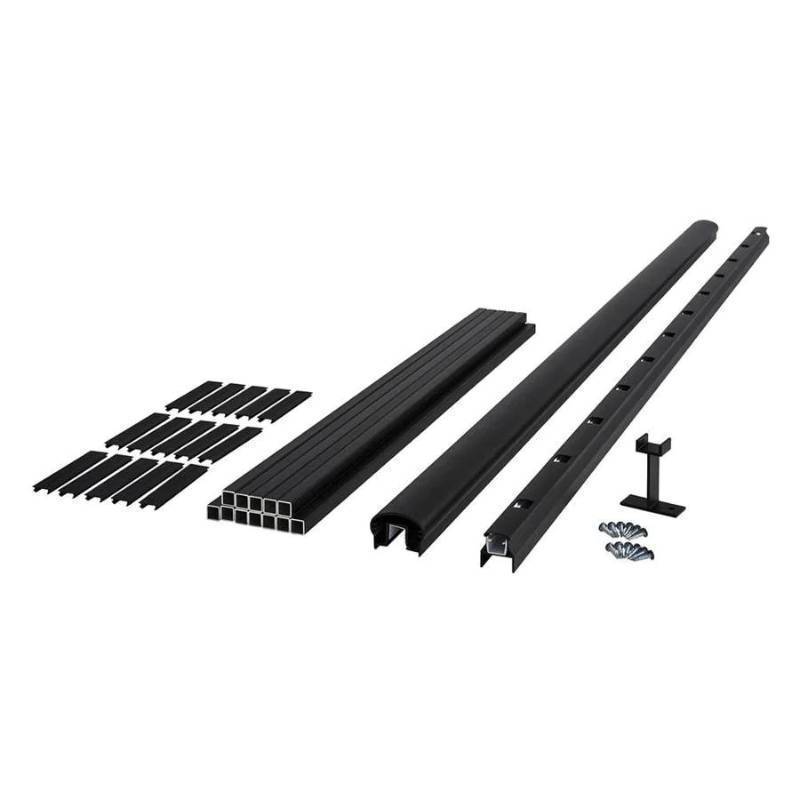 lot 76 image: Fiberon 6 Black Aluminum Deck Stair Railing Kit, AL STR PK 72x36 BL - NEW