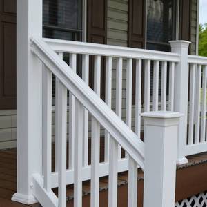 lot 69 image: Fiberon (Actual 4-in x 6-in x 8-ft) Classic 2-Pack White Composite Deck Handrail RL PK 96IN CLASS WH - 1 Top & Bottom Rail - NEW