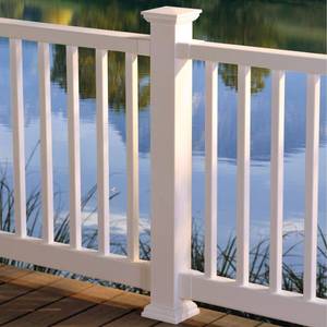 lot 196 image: Fiberon (Actual 3.5-in x 4-in x 6-ft) Traditional 2-Pack White Composite Deck Handrail RL PK 72IN FLAT WH - NEW