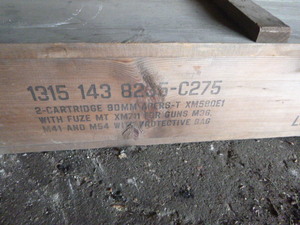 lot 32 image: Wooden Military Ammo Box