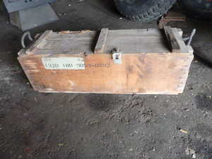 lot 34 image: Wooden Military Ammo Box