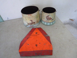 lot 82 image: 2 Metal Plant Holder Buckets