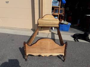 Antique Single Bed, Head Board, Rails 42x77