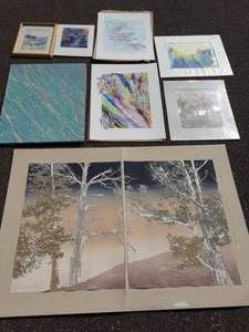 3-Lot Of Original Paintings & Sketches
