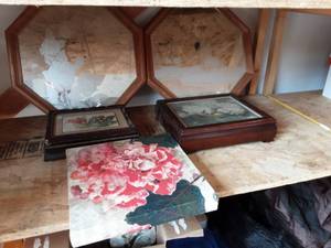 2-Mirrors, 2-Trinket Boxes, Floral Canvas