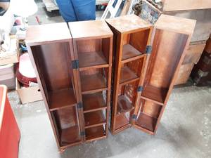 Hinged 4-Section Media Storage-Opens To Individual Sections 15x14x35