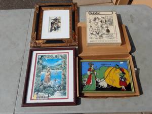 Smith Frederick Reverse Cinderella Painting On Glass, Other Framed Artwork 12x14