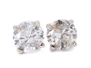 1.10 Carat Diamond Estate Stud Earrings in 14k White Gold $2850