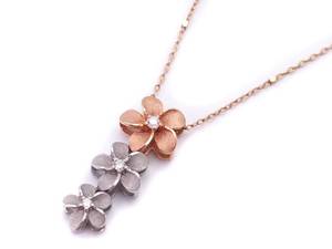 Two-tone 14k Gold and Diamond Floral Estate Necklace $1750 Retail