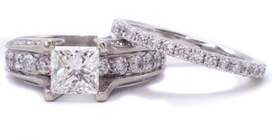 2.09 ctw Diamond Ladies Engagement and Wedding Band Set in 14k White Gold $18,950 Appraisal