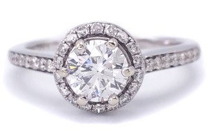 1.20 Carat Diamond Halo Estate Ring in 14k White Gold $12,500 Appraisal